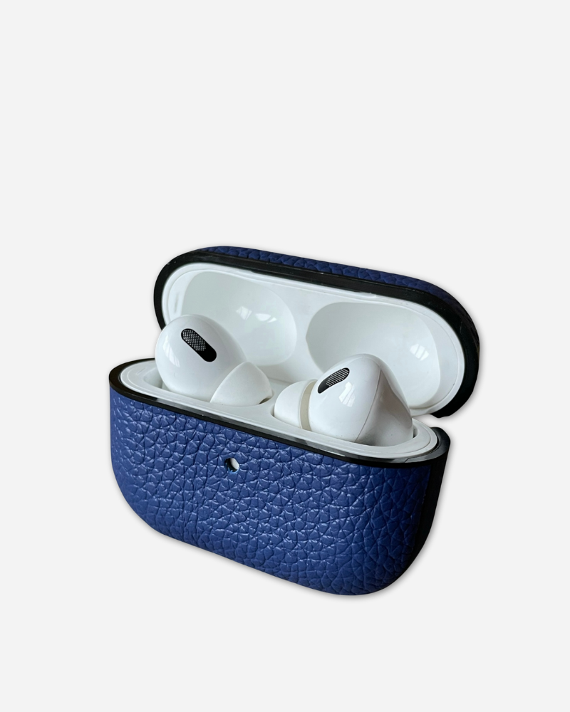 Deri airpods kılıfı - Togo mavi