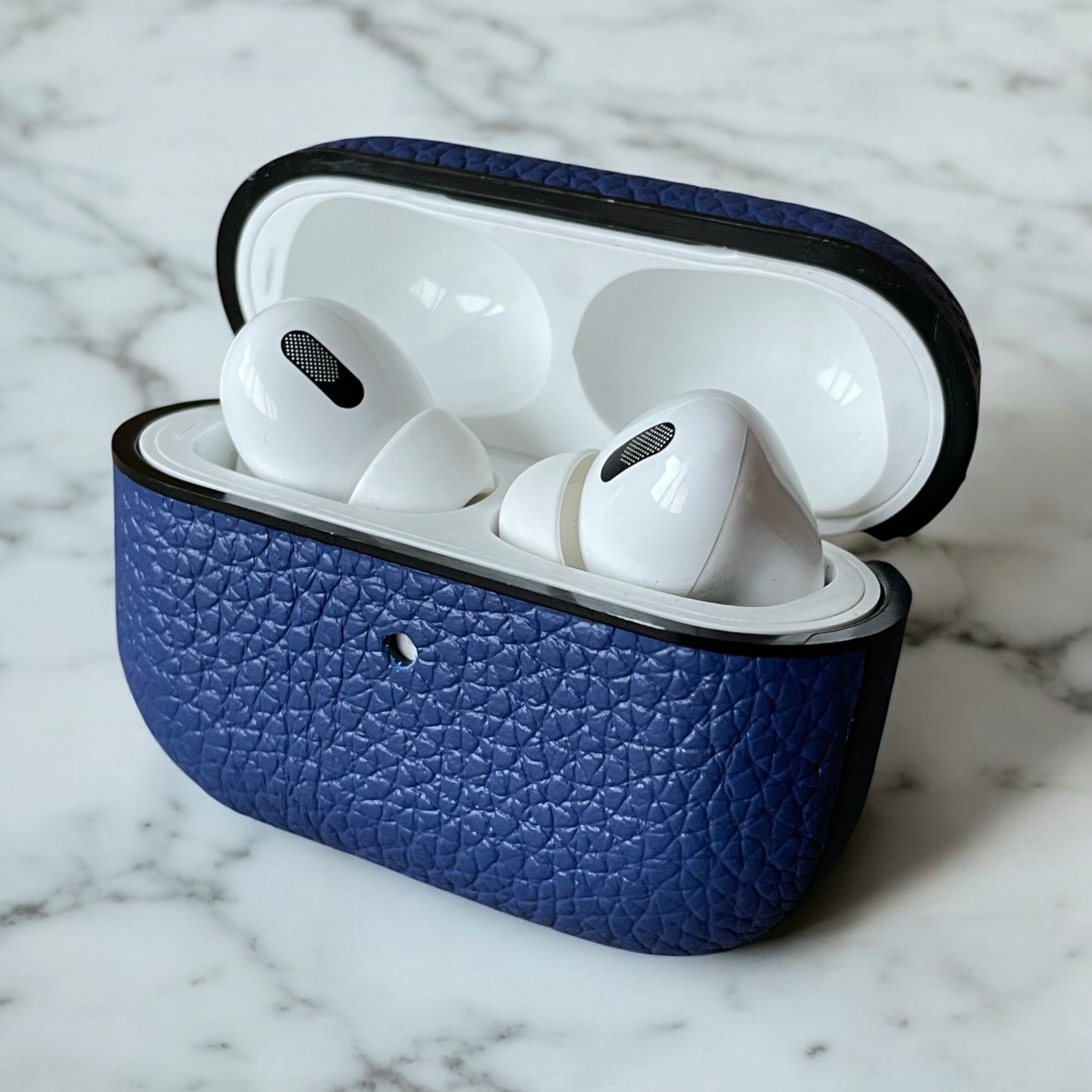 Deri airpods kılıfı - Togo mavi
