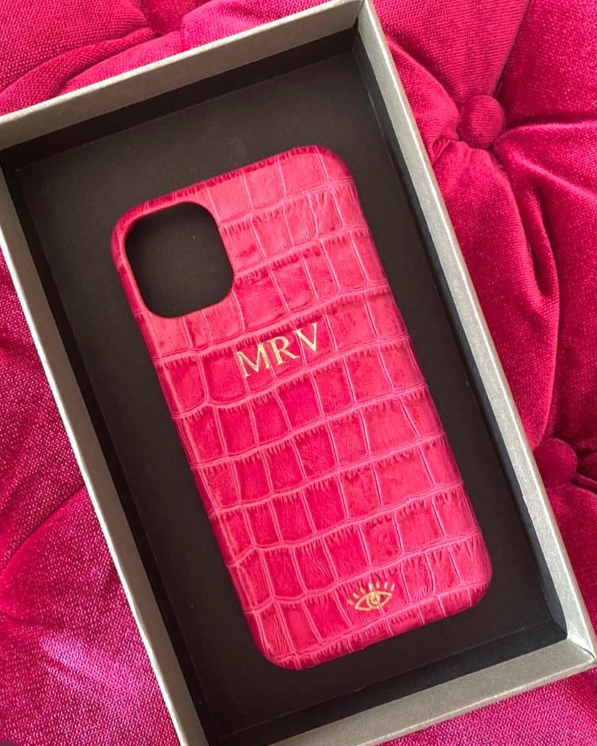Fuşya Croco Deri iPhone Kılıfı