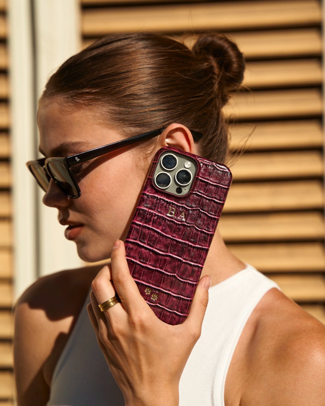 Mürdüm Croco Deri iPhone Kılıfı