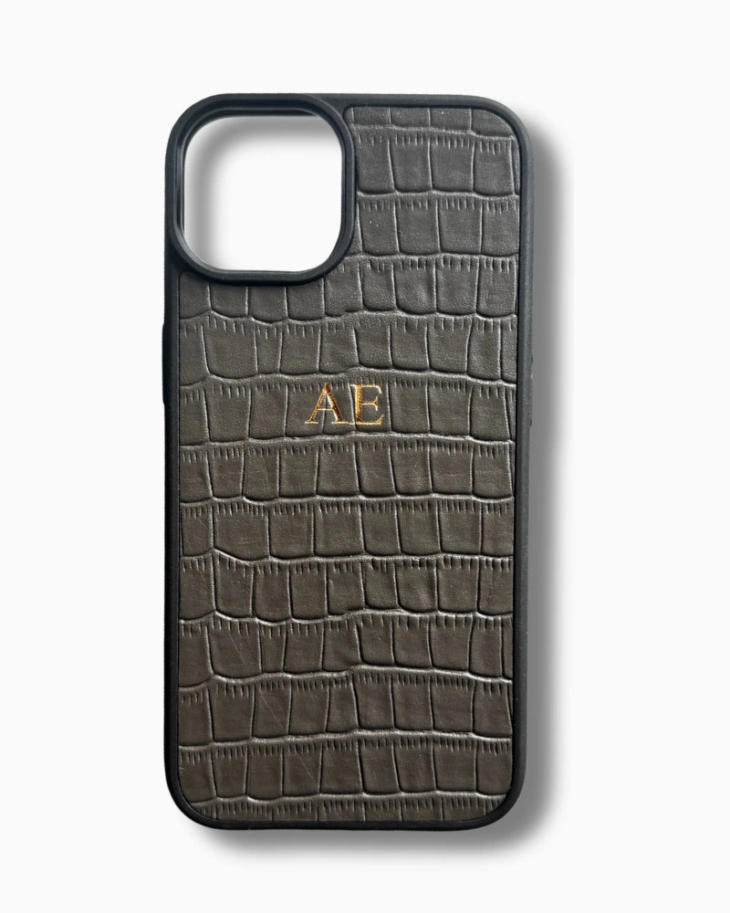 Gri Croco Deri iPhone Kılıfı - Havuz model