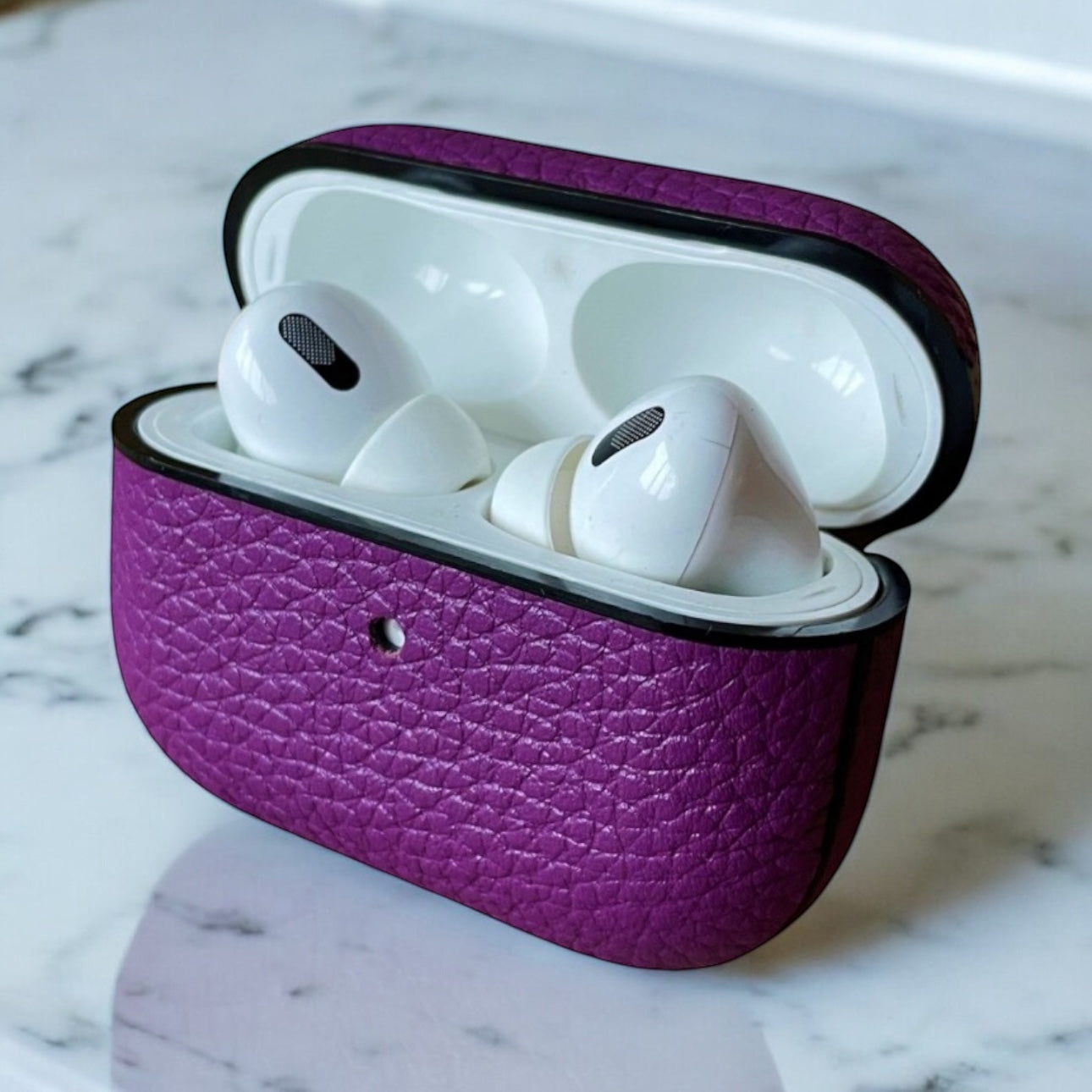 Deri Airpods Kılıfı - Togo Mor