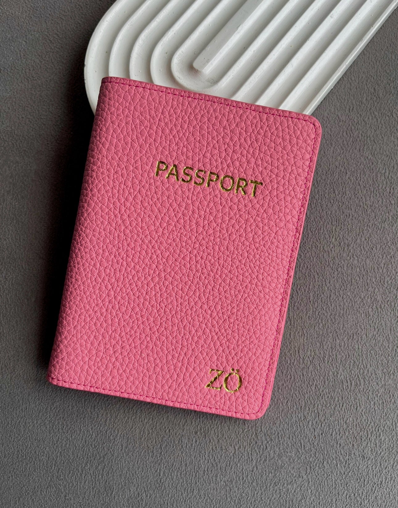 Deri Pasaport Kılıfı - Şeker Pembe Togo