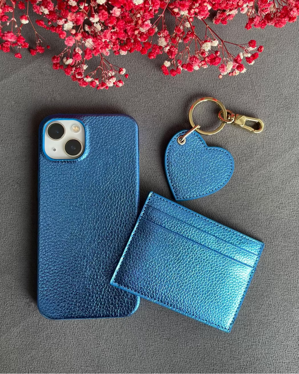 Deri iPhone Kılıfı | Parlak Mavi Togo