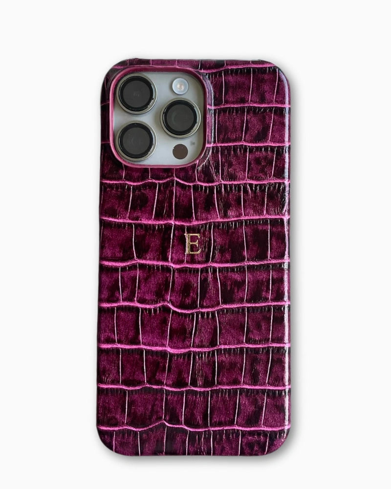 Mürdüm Croco Deri iPhone Kılıfı
