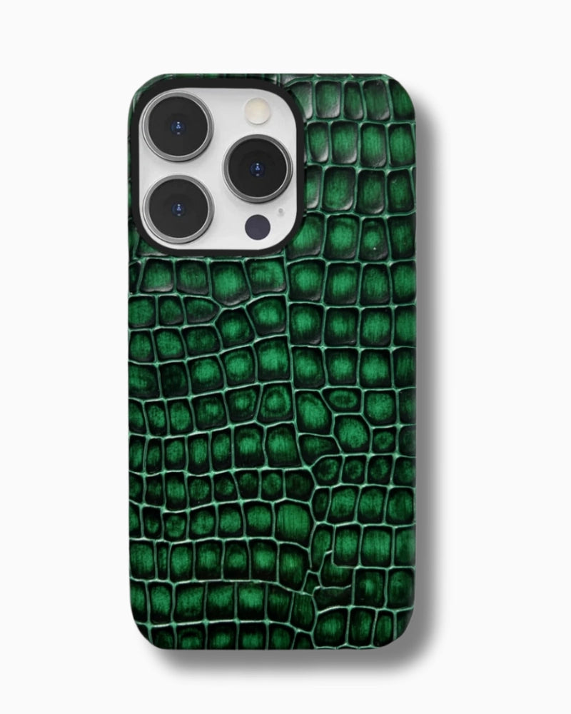 Zümrüt Yeşili Croco Deri iPhone Kılıfı