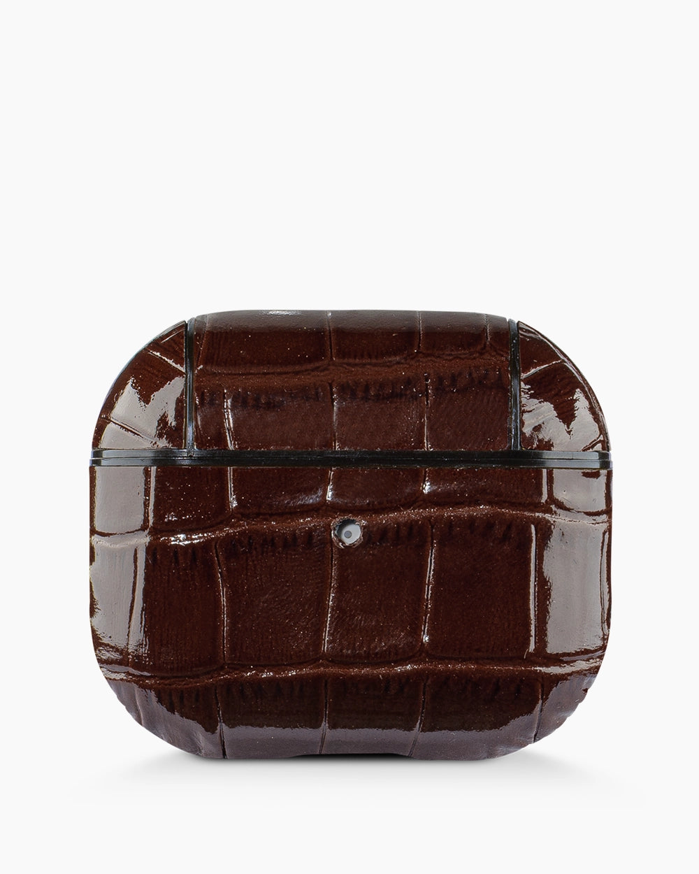 Deri AirPods Kılıfı | Kahve Rugan Croco
