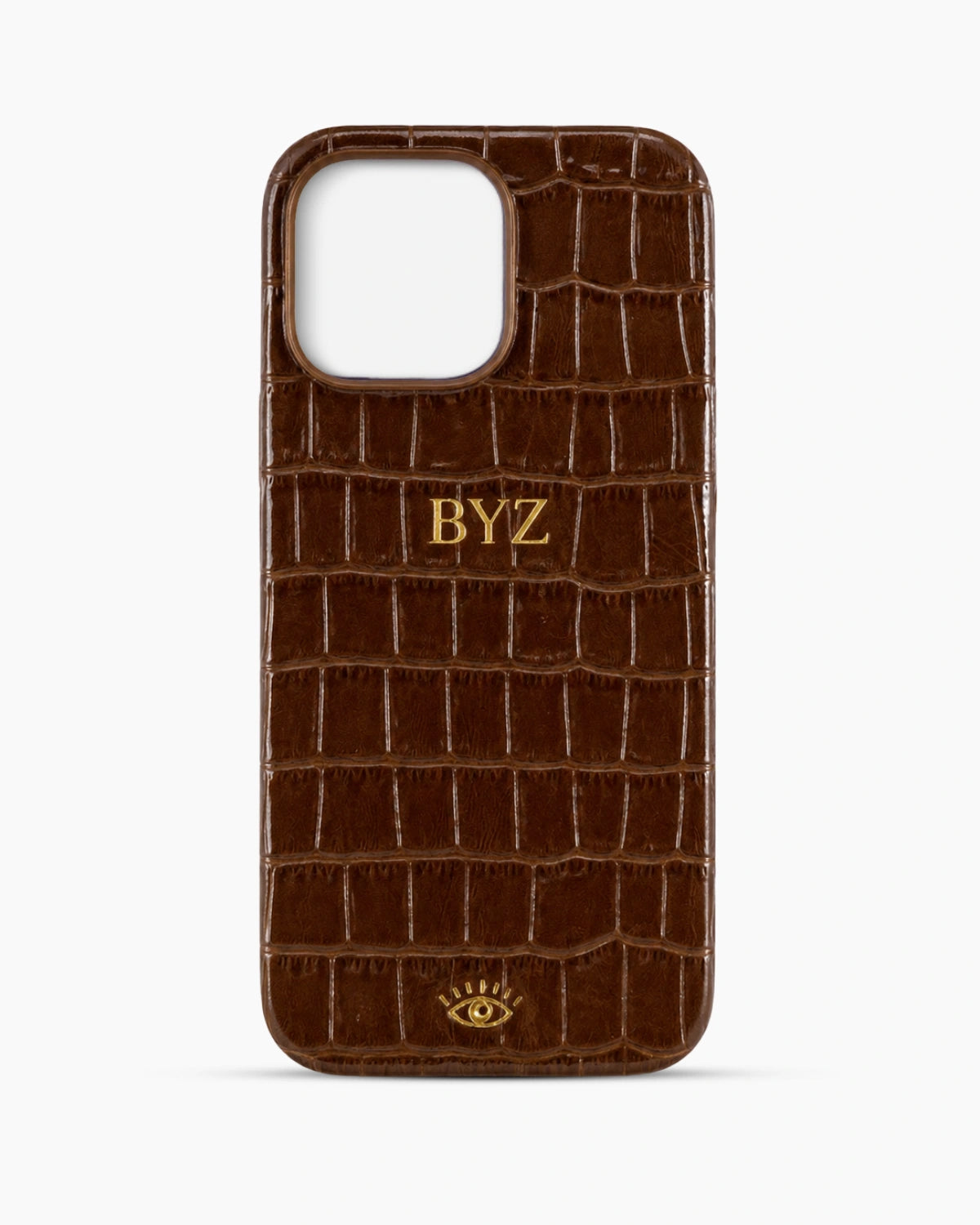 Kahve Rugan Croco Deri iPhone Kılıfı