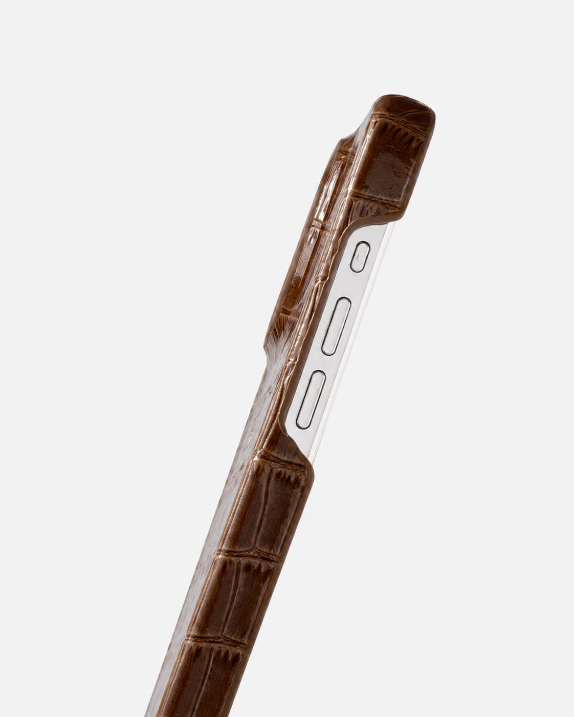 Kahve Rugan Croco Deri iPhone Kılıfı