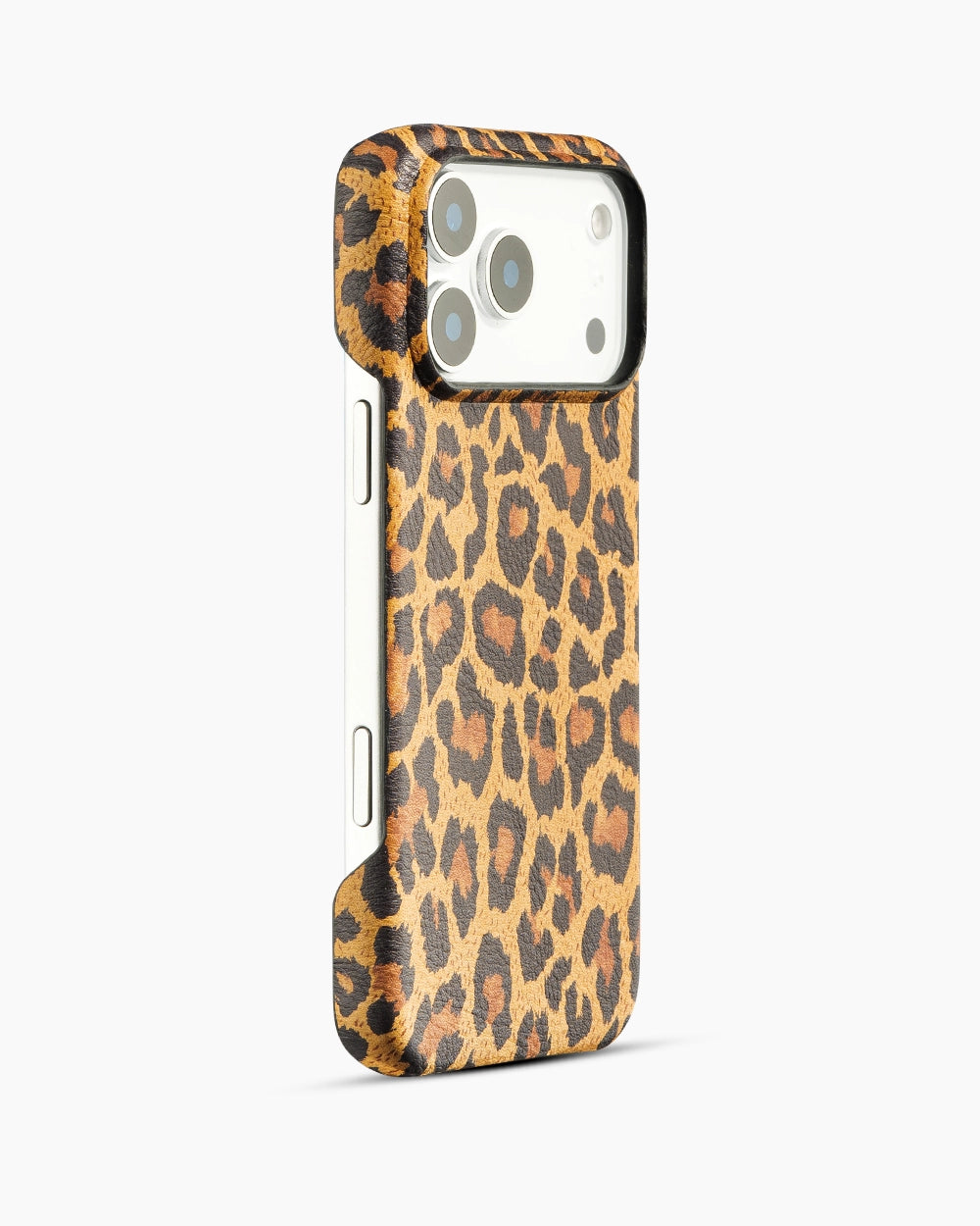 Kahverengi Leopar Desenli Deri iPhone Kılıf