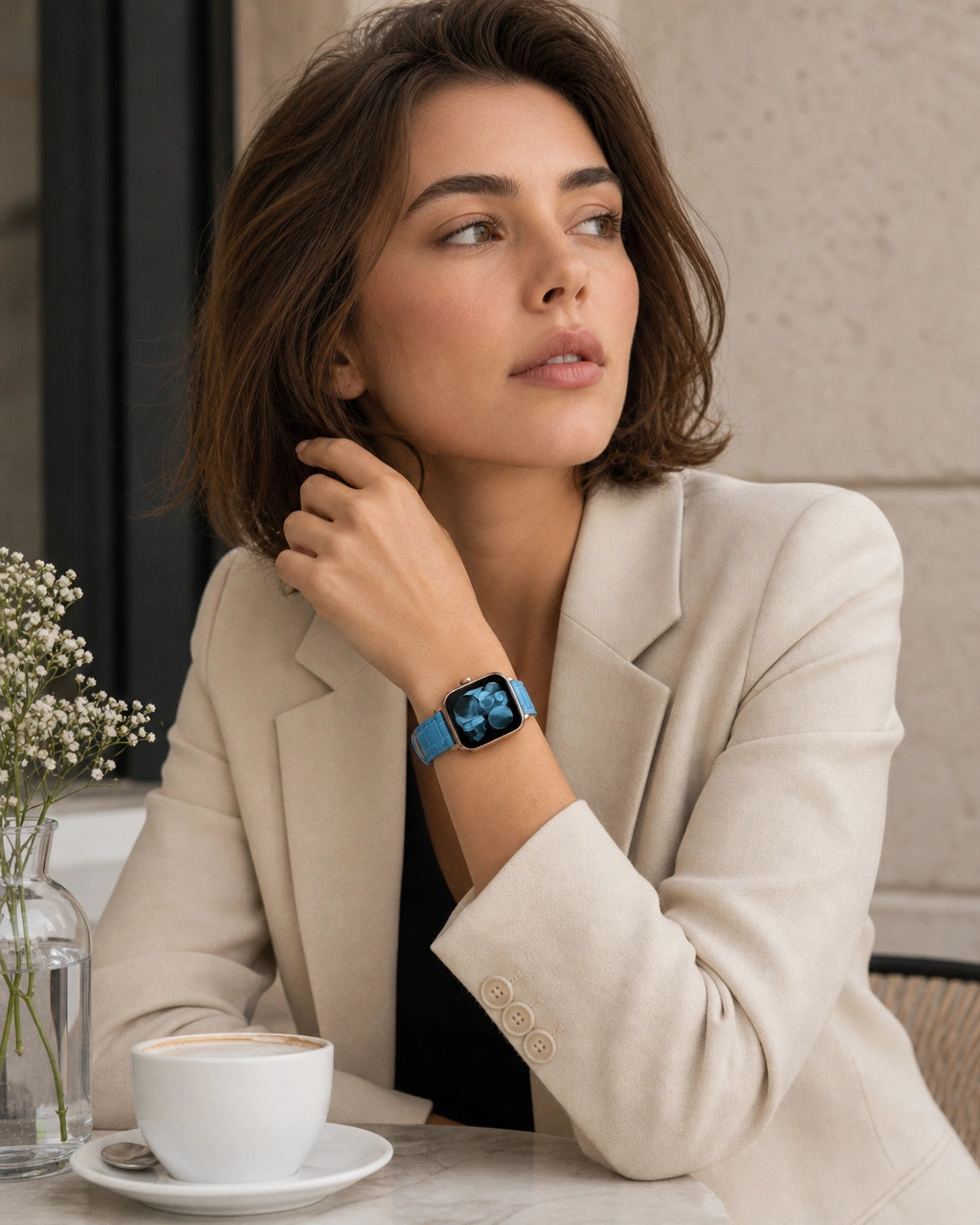 Apple Watch Deri Kordon | Bebek Mavi Mat Croco