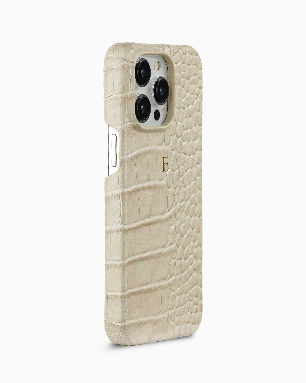 Bej Rugan Croco Deri iPhone Kılıfı