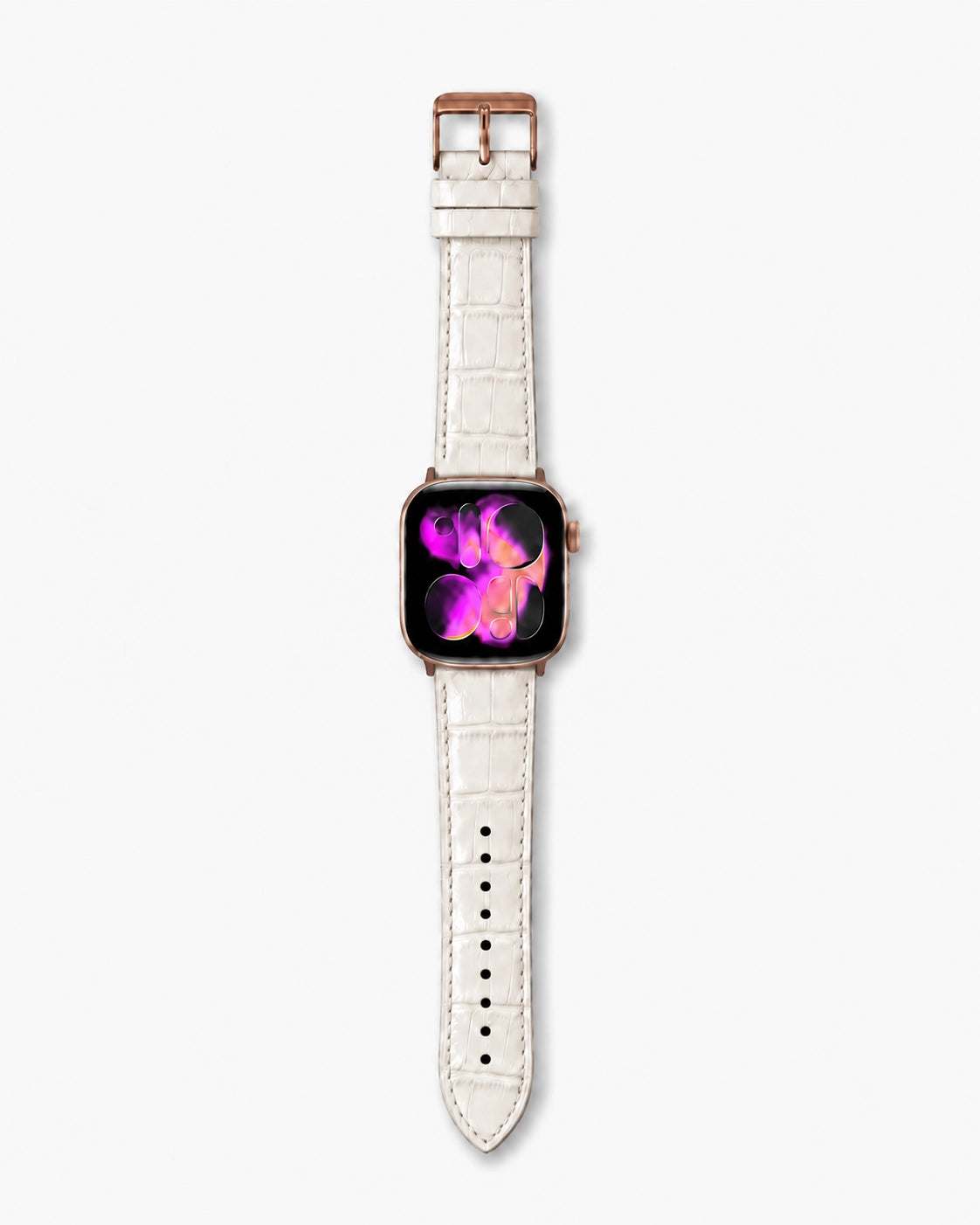 Apple Watch Deri Kordon | Beyaz Rugan Croco