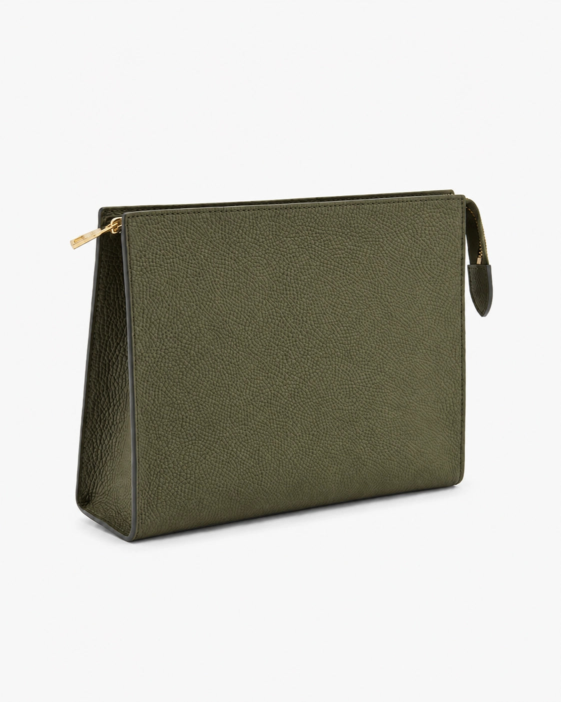 Haki Dokulu Deri Clutch Çanta