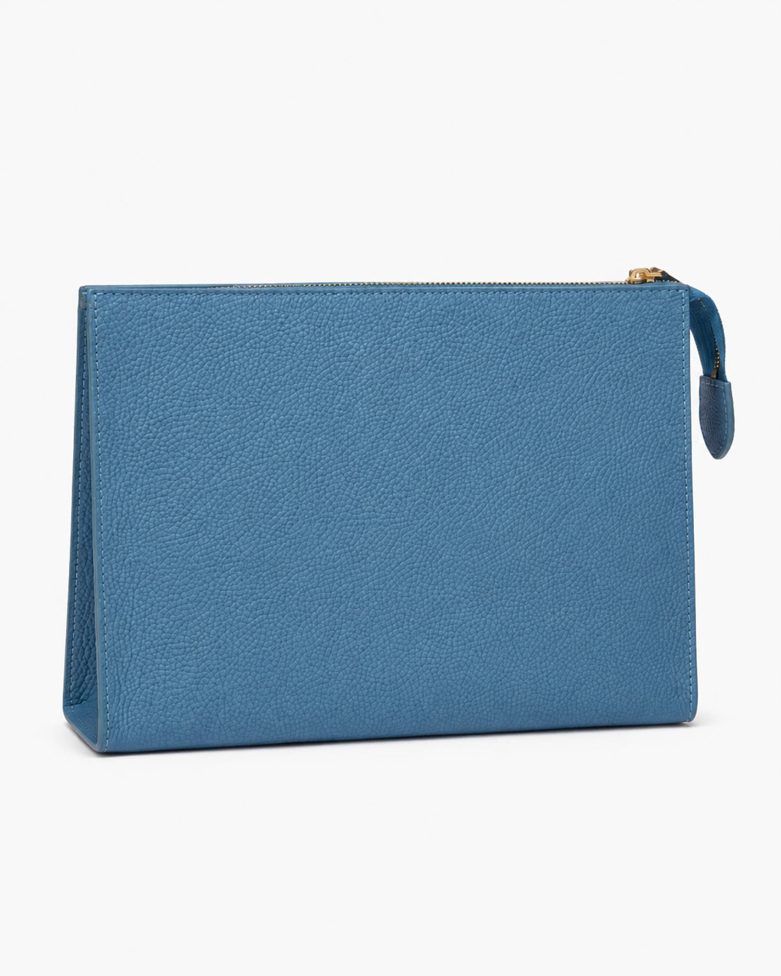 Petrol Mavi Dokulu Deri Clutch Çanta