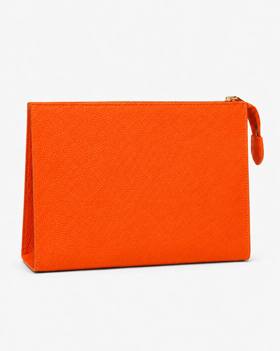 Turuncu Dokulu Deri Clutch Çanta