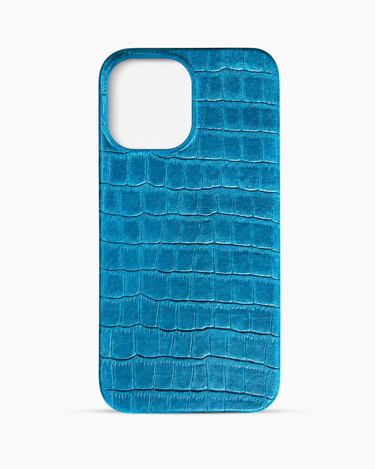 Mavi-Yeşil Mat Croco Deri iPhone Kılıfı