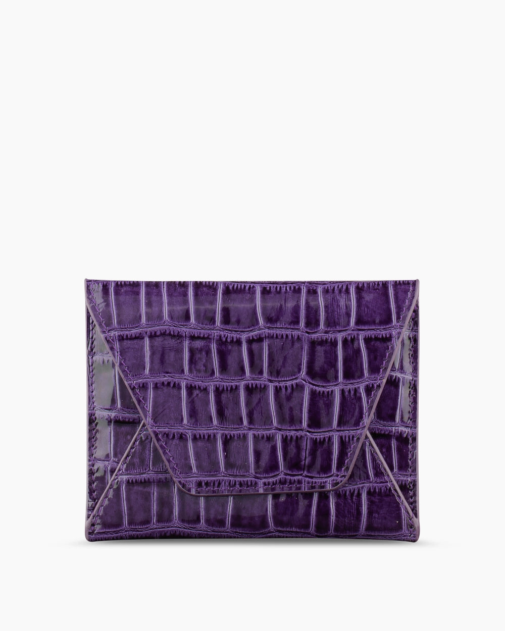 Deri Küçük Zarf Cüzdan | Mor Rugan Croco