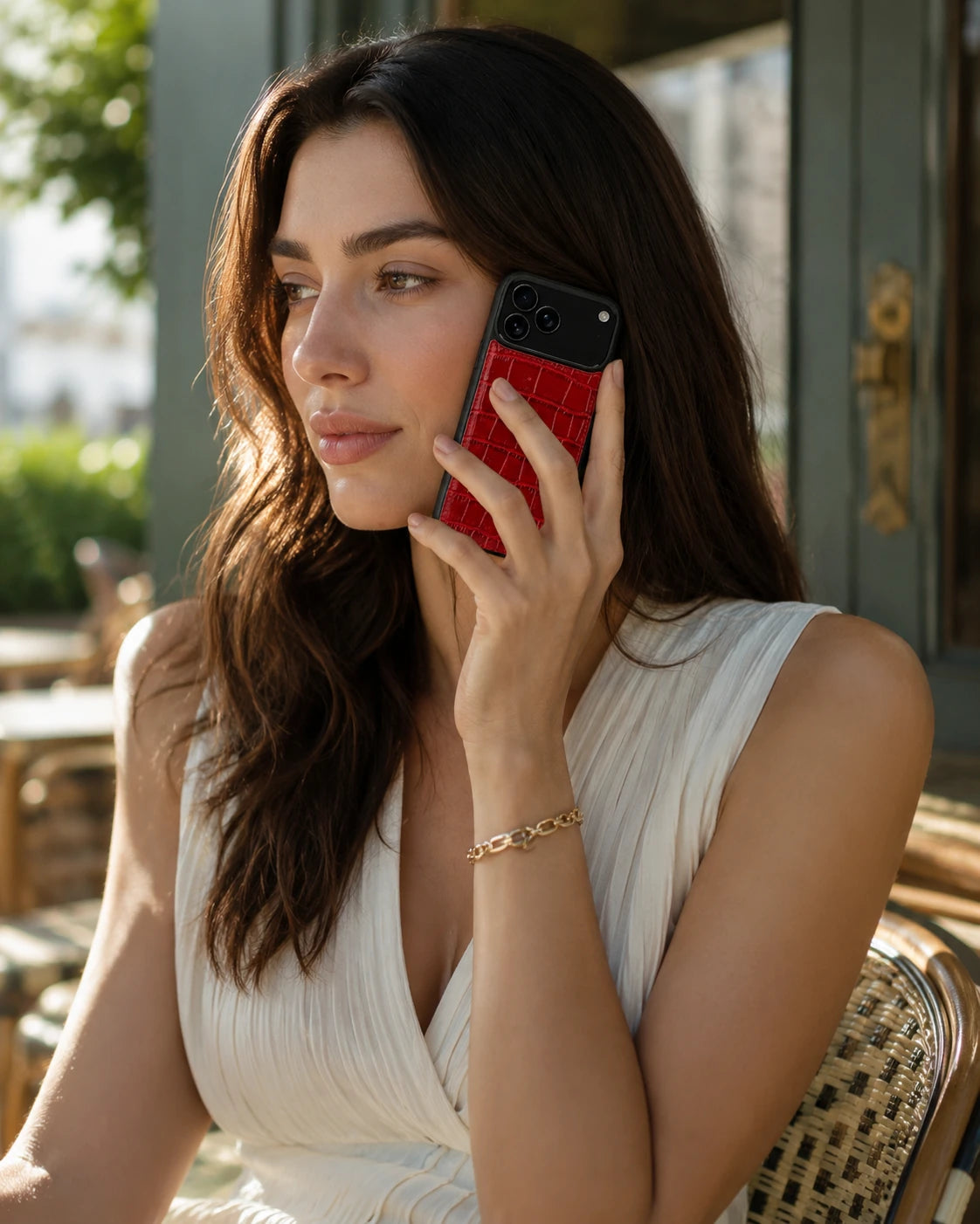 Premium iPhone Kılıfı | Kırmızı Rugan Croco