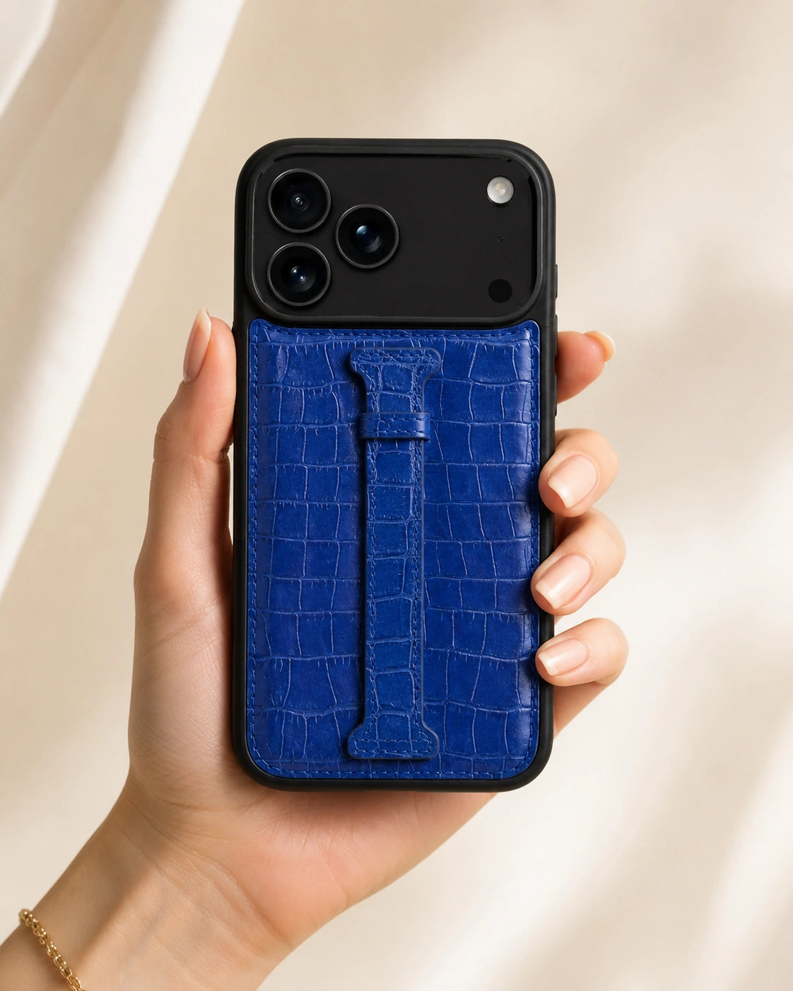 Kemerli iPhone Kılıfı | Emerald Mavi Croco