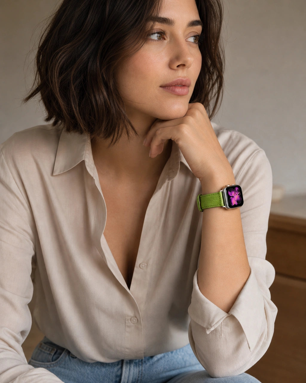 Apple Watch Deri Kordon | Fıstık Yeşili Togo