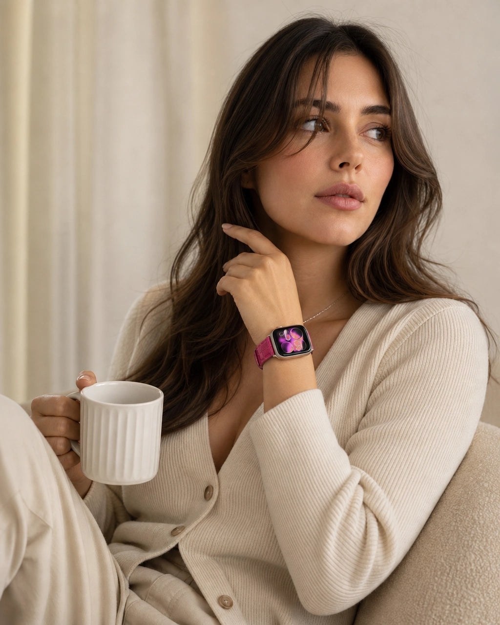 Apple Watch Deri Kordon | Fuşya Croco