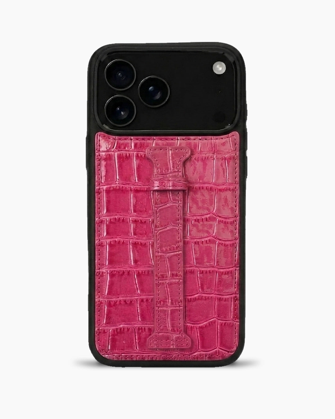 Kemerli iPhone Kılıfı | Fuşya Croco