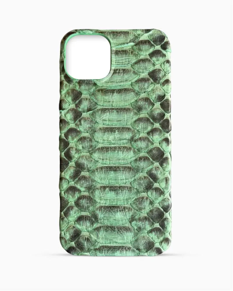 Gerçek Piton Deri iPhone Kılıfı | Yeşil