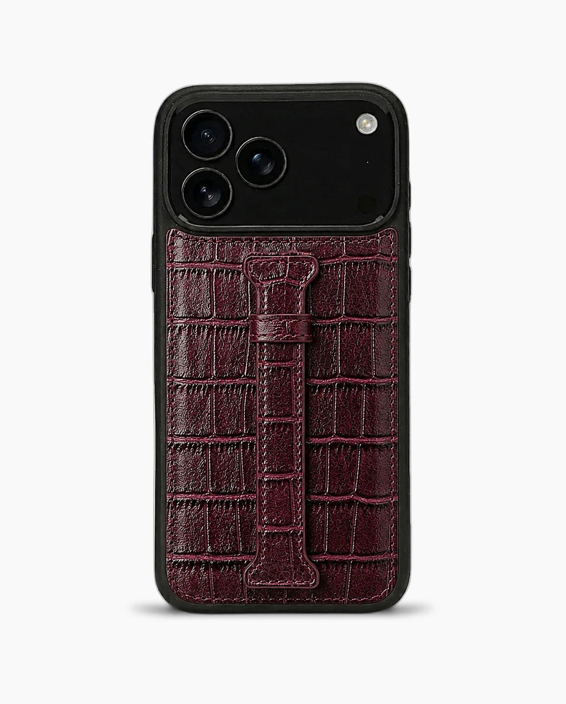 Kemerli iPhone Kılıfı | Mürdüm Croco