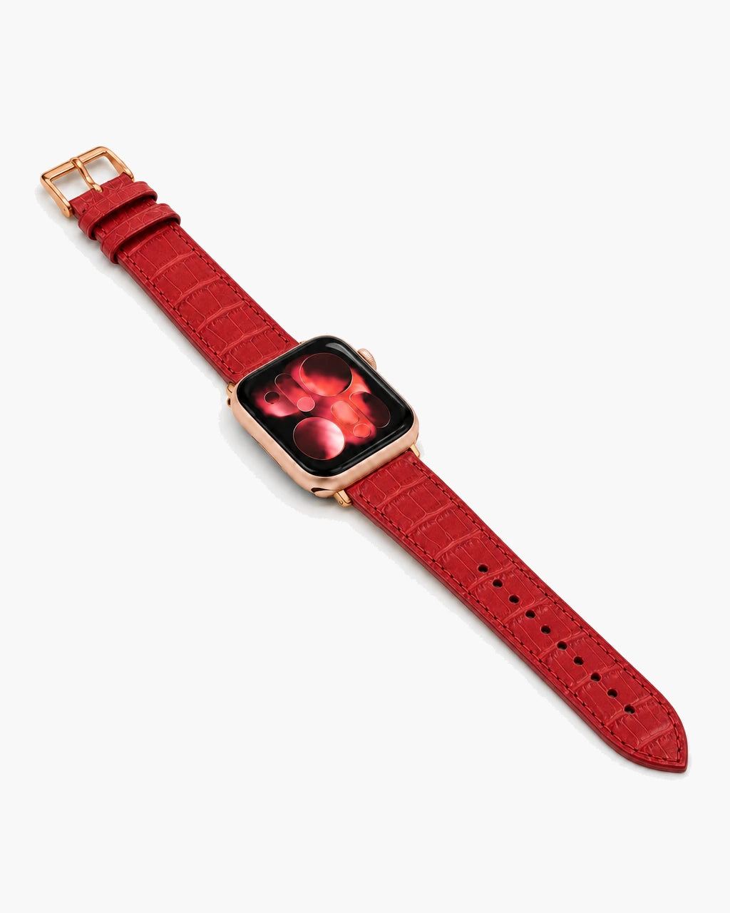 Apple Watch Deri Kordon | Kırmızı Mat Croco