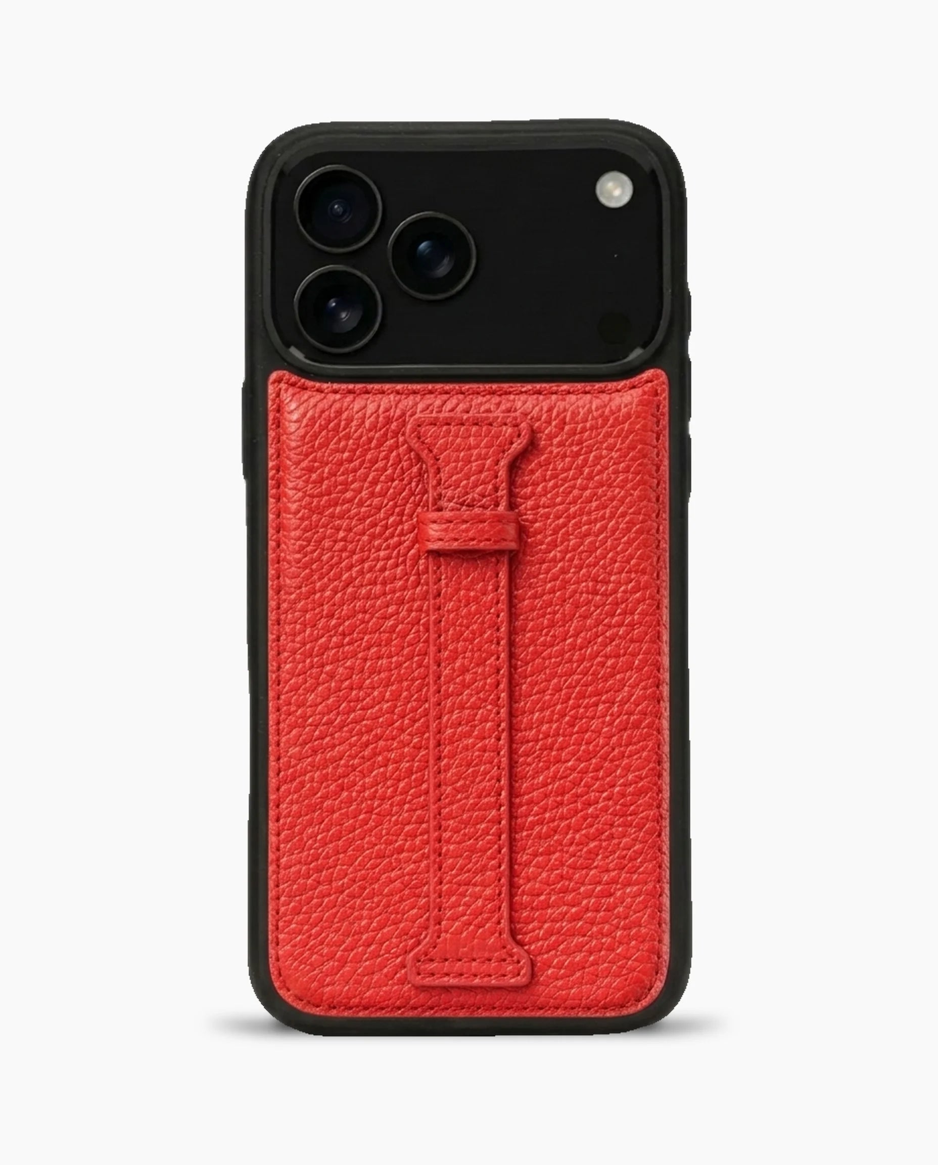 Kemerli Deri iPhone Kılıfı | Kırmızı Togo