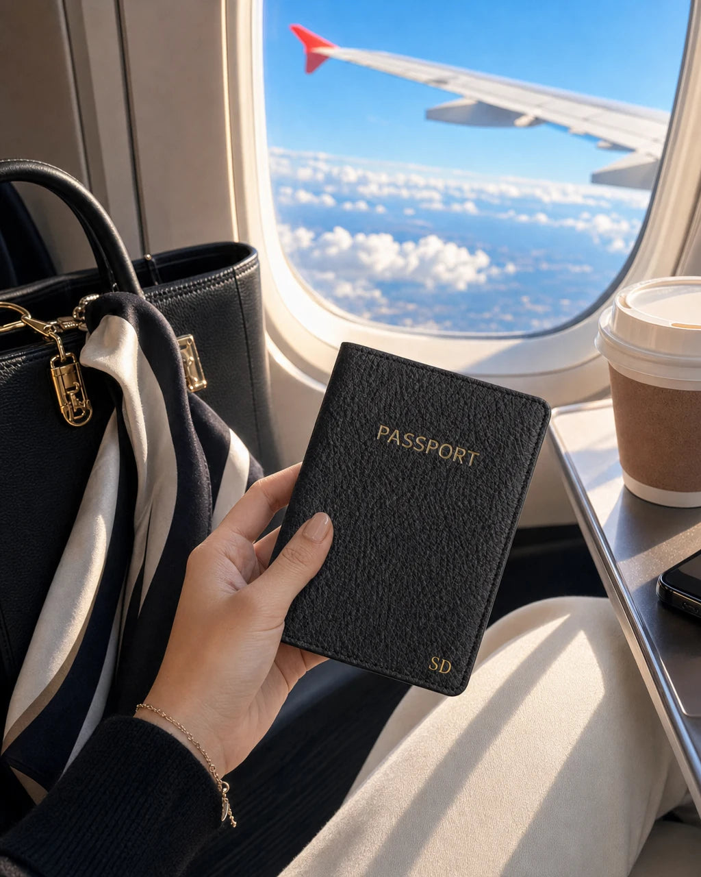 Koyu Kahve Togo deri pasaport kılıfı - görsel 2