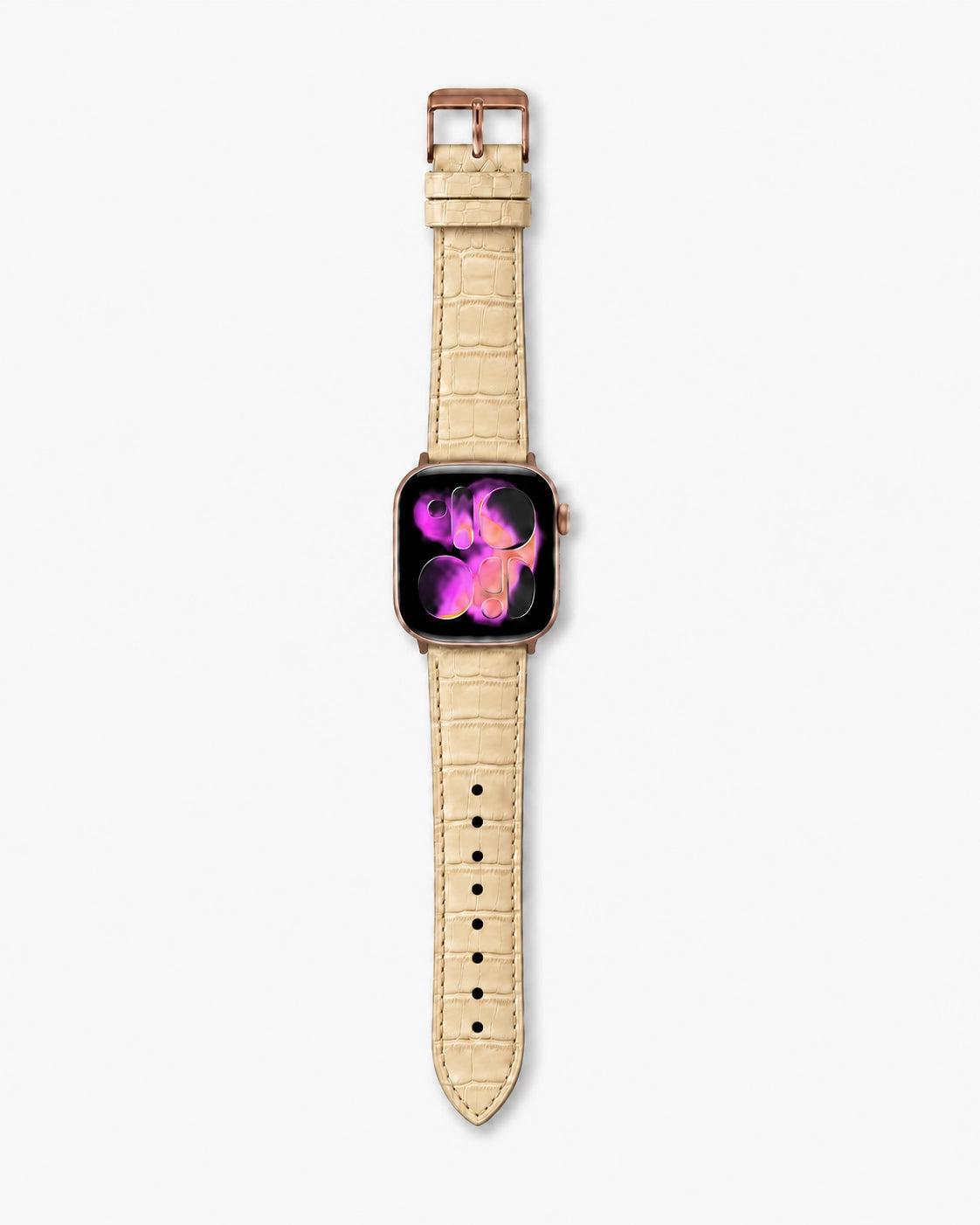 Apple Watch Deri Kordon | Koyu Krem Mat Croco