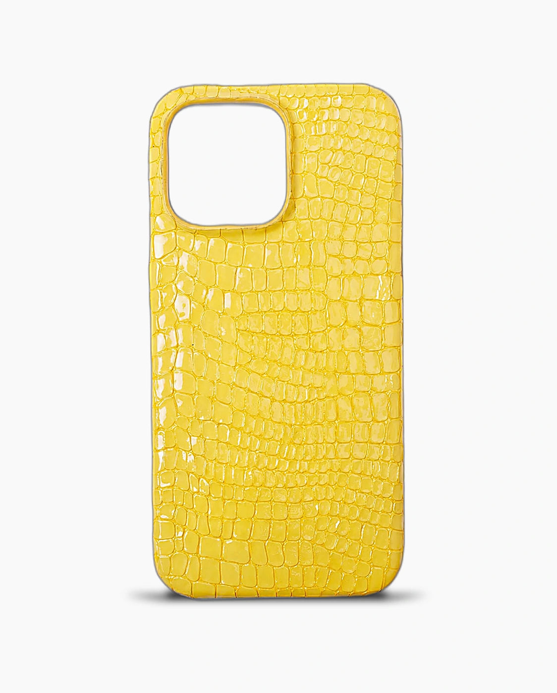Sarı Küçük Croco Deri iPhone Kılıfı