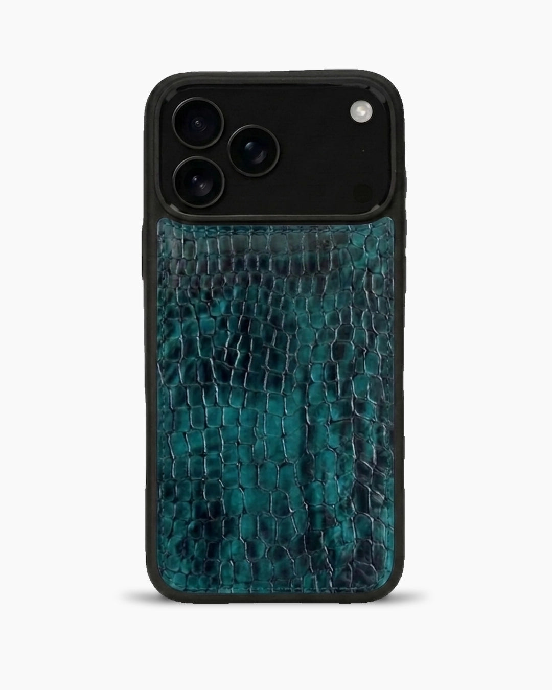 Premium iPhone Kılıfı | Yeşil Siyah Küçük Croco