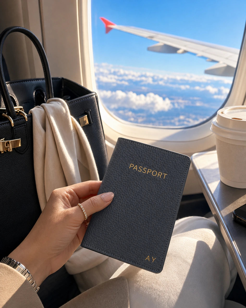 Lacivert Togo deri pasaport kılıfı - görsel 2