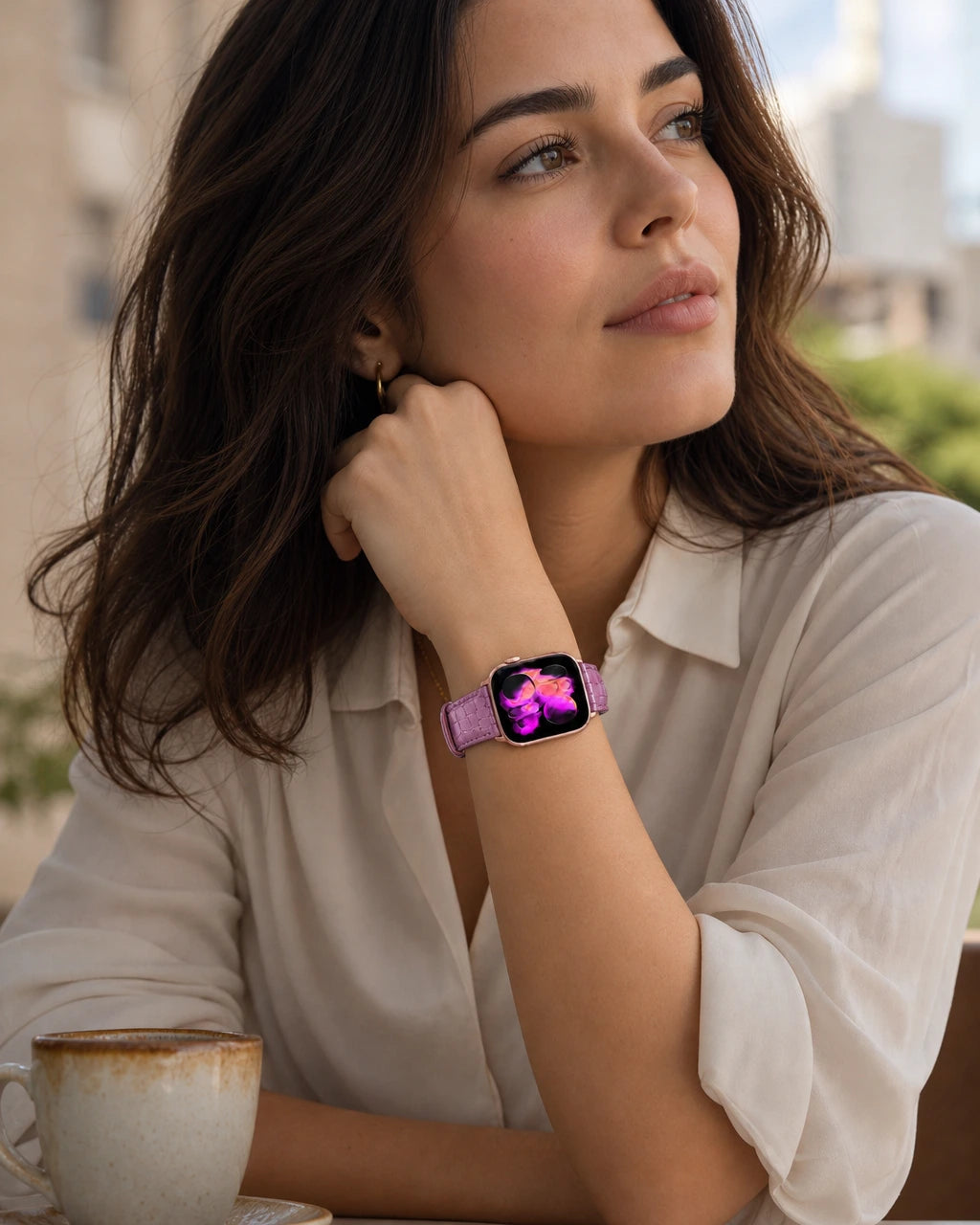 Apple Watch Deri Kordon | Lila Küçük Croco