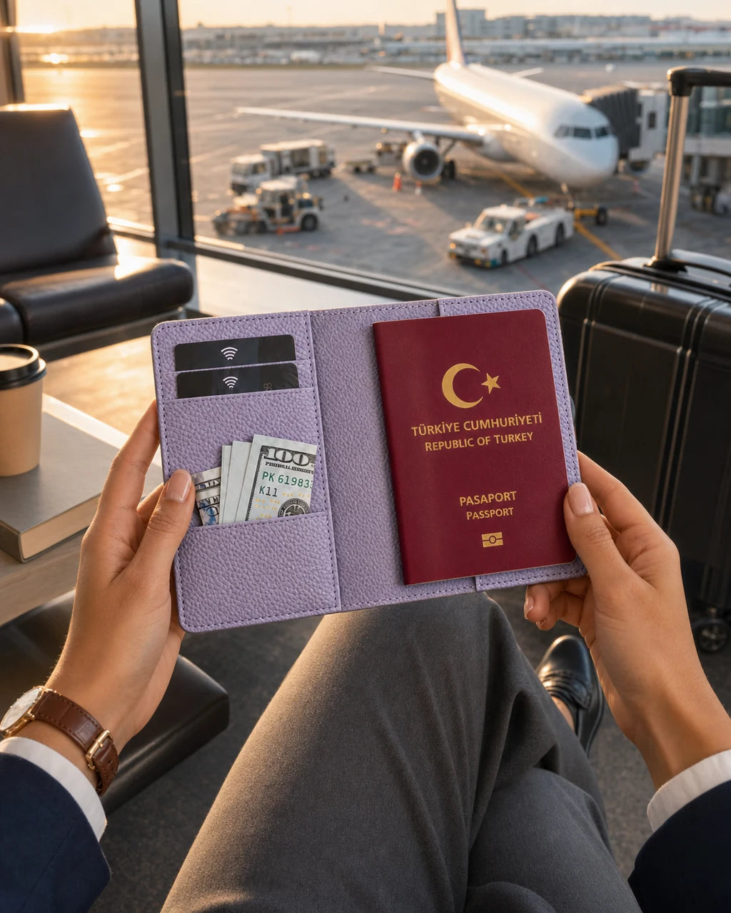Lila Togo deri pasaport kılıfı - görsel 3