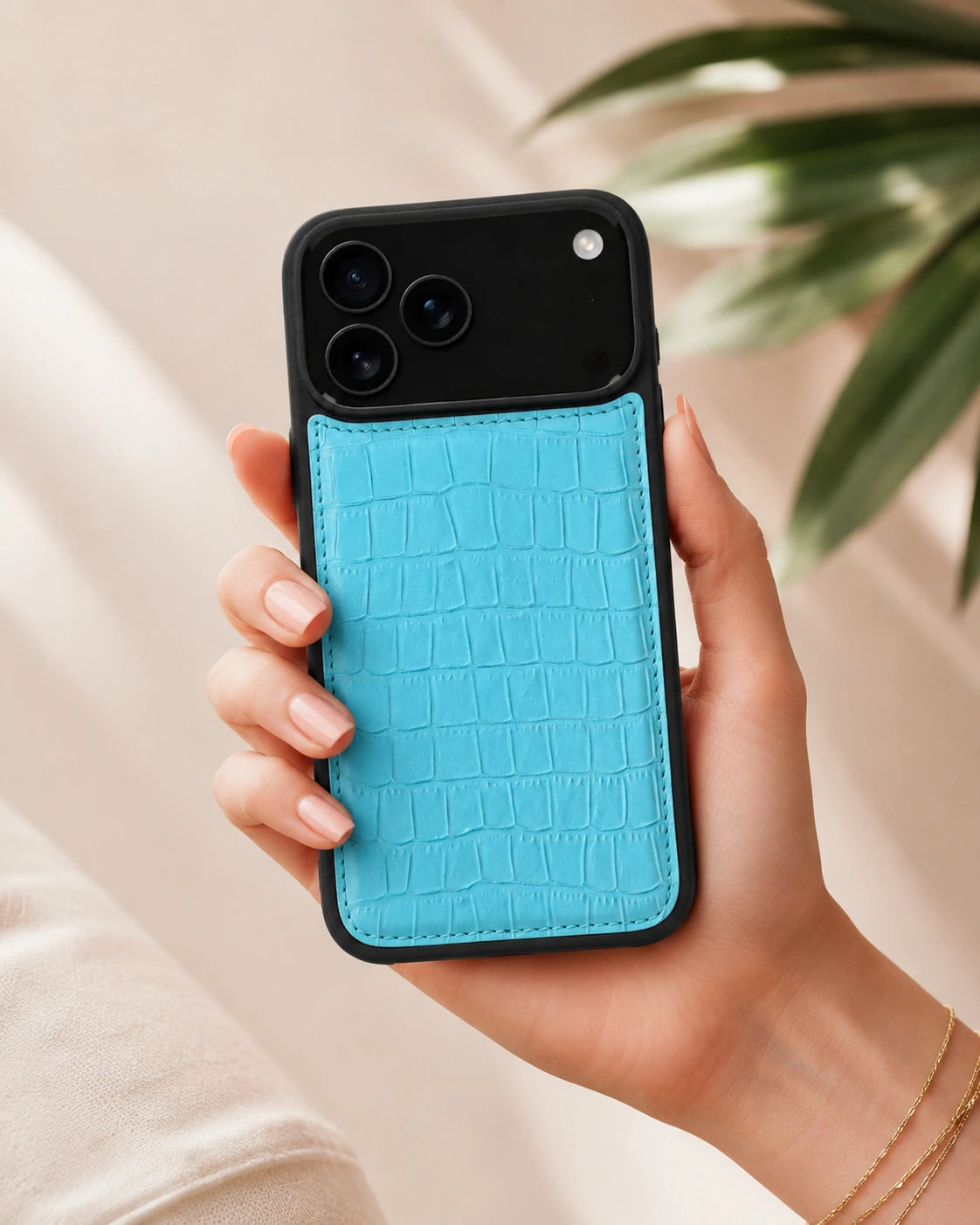 Premium iPhone Kılıfı | Bebek Mavi Mat Croco