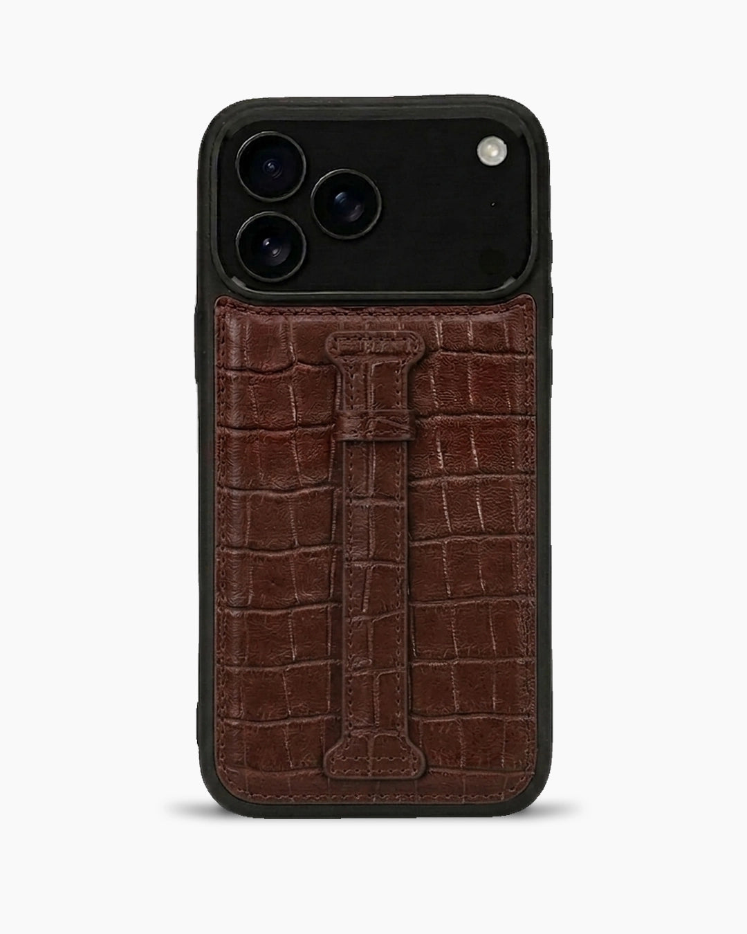 Kemerli iPhone Kılıfı | Kahve Mat Croco