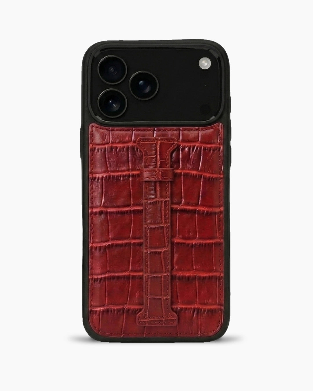 Kemerli iPhone Kılıfı | Kırmızı Mat Croco