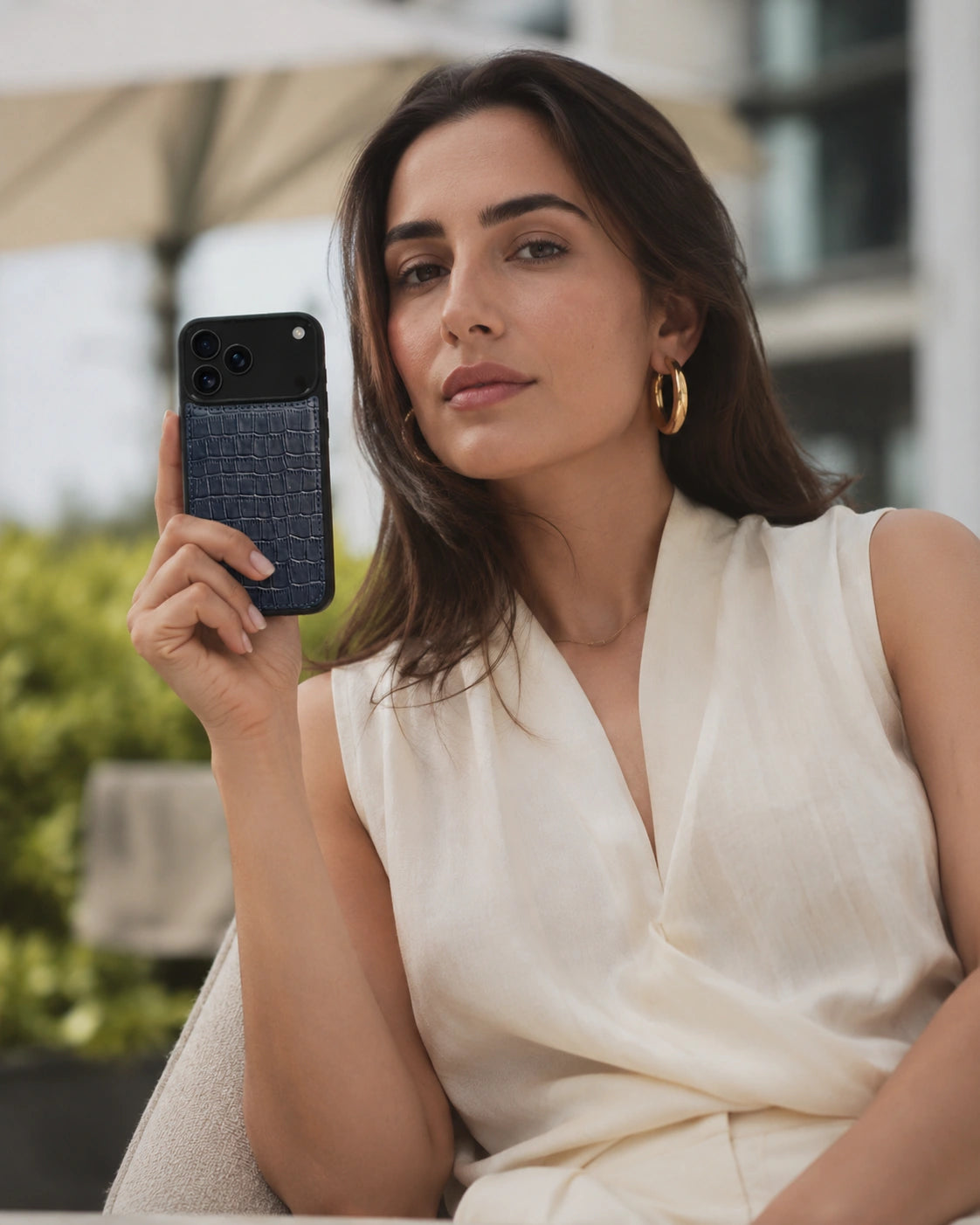 Premium iPhone Kılıfı | Koyu Lacivert Mat Croco