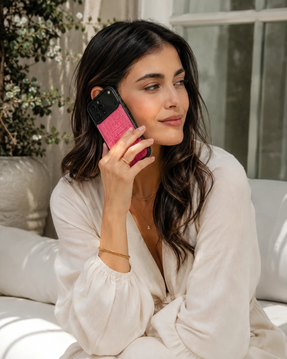 Premium iPhone Kılıfı | Pembe Mat Croco