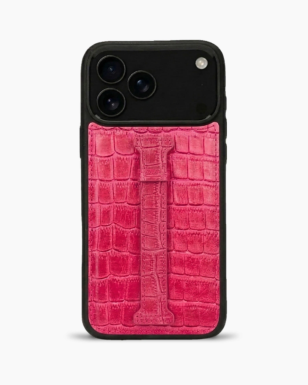 Kemerli iPhone Kılıfı | Pembe Mat Croco