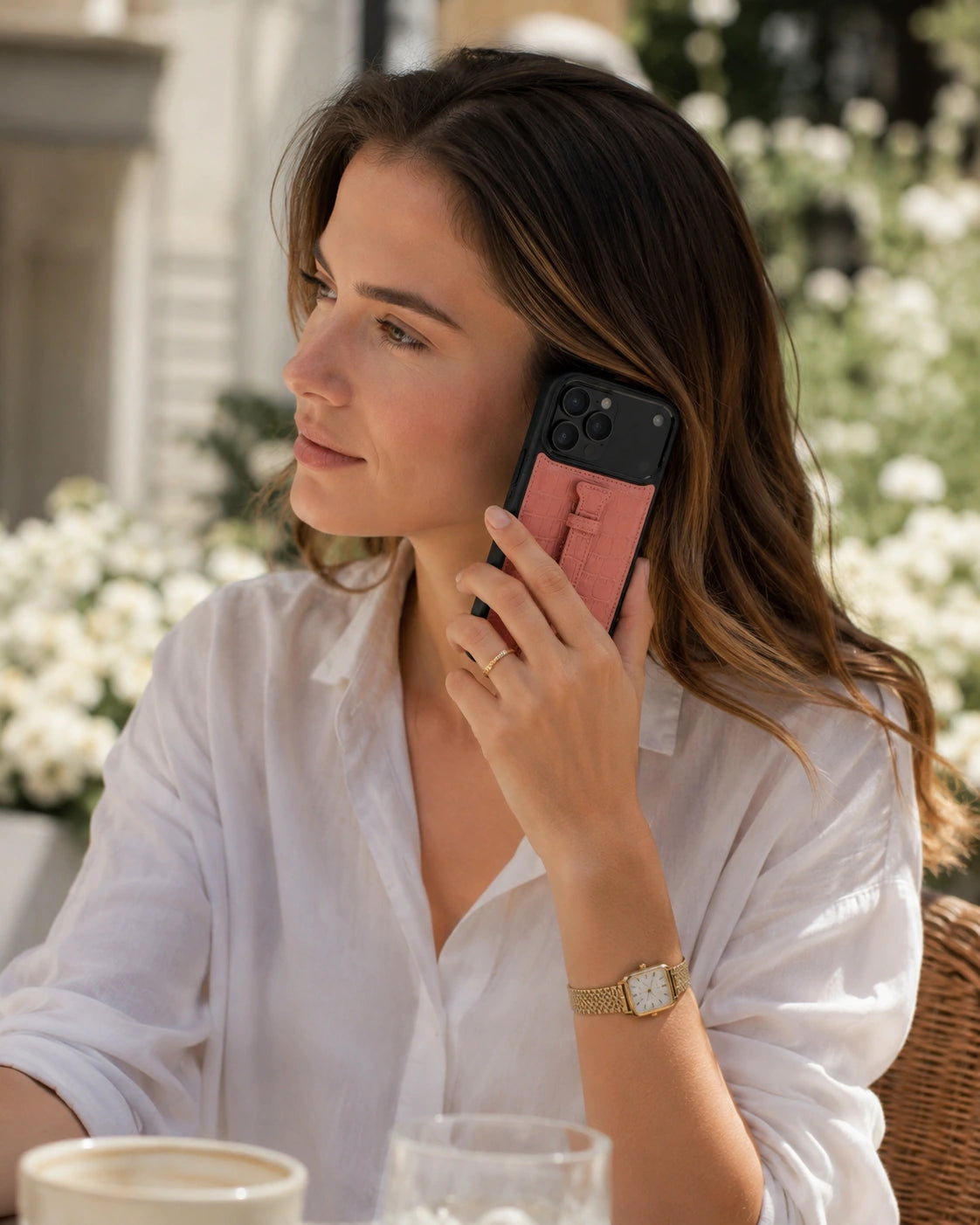 Kemerli iPhone Kılıfı | Somon Mat Croco