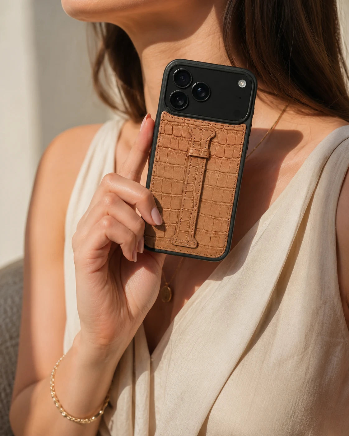 Kemerli iPhone Kılıfı | Taba Mat Croco