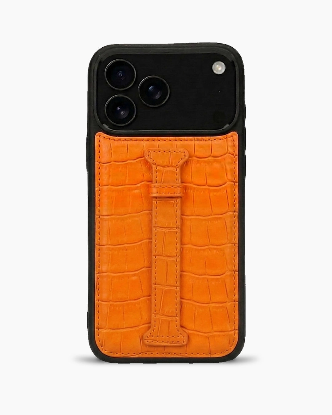 Kemerli iPhone Kılıfı | Turuncu Mat Croco