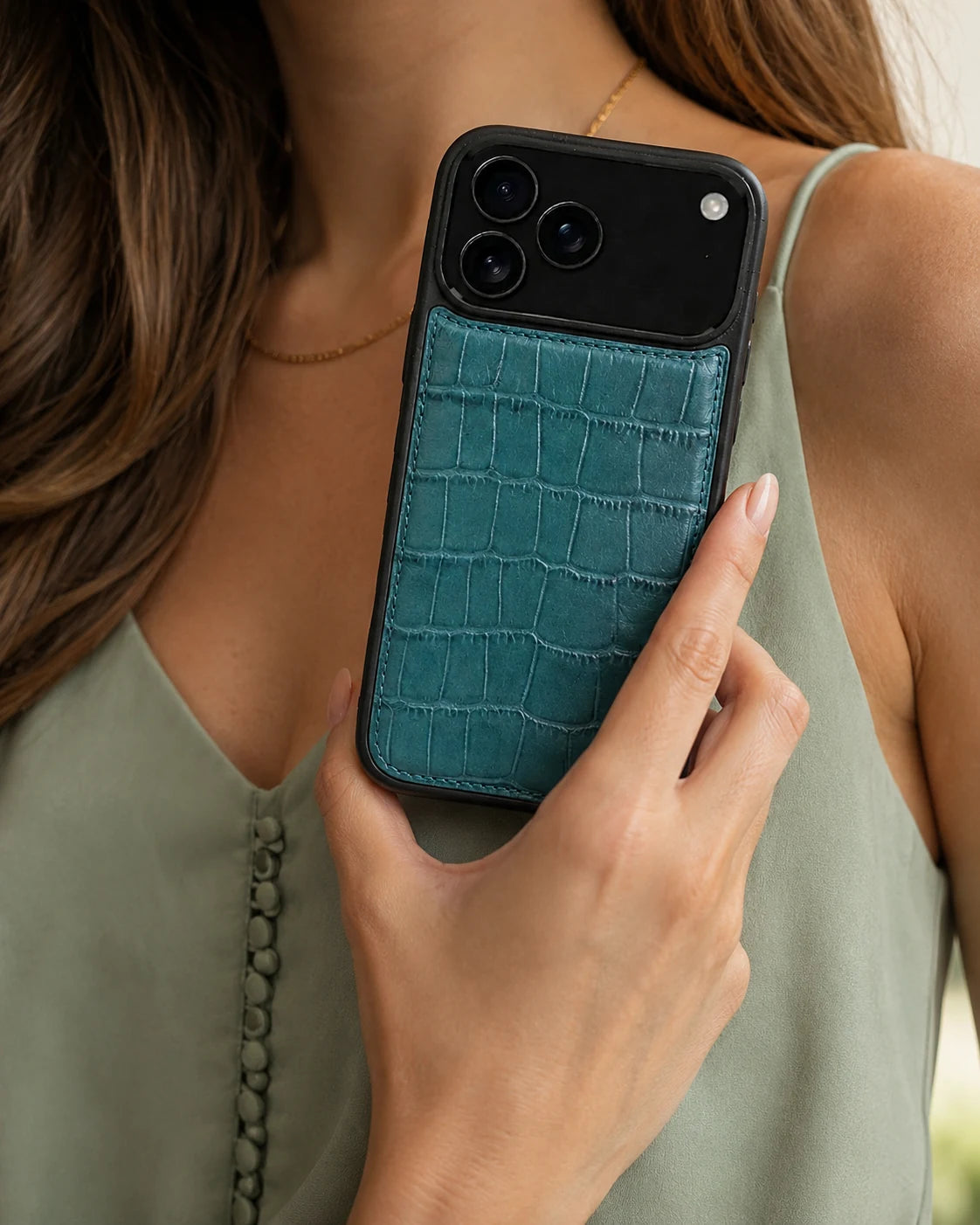 Premium iPhone Kılıfı | Yeşil Mat Croco