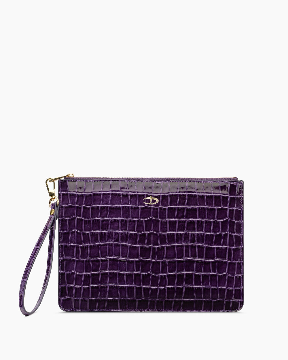 Deri Clutch Rugan Çanta | Mor Croco