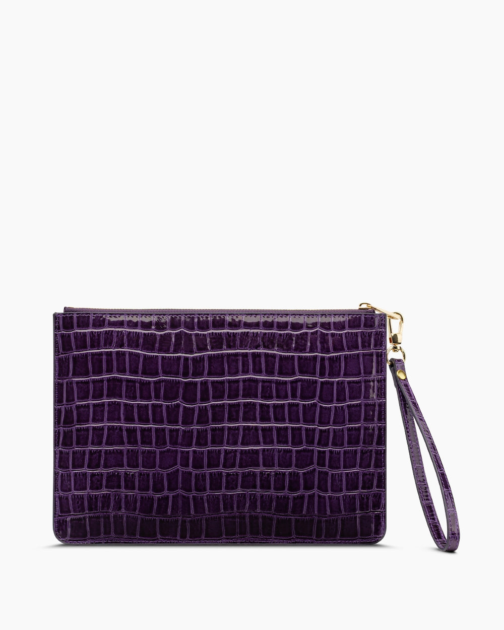 Deri Clutch Rugan Çanta | Mor Croco